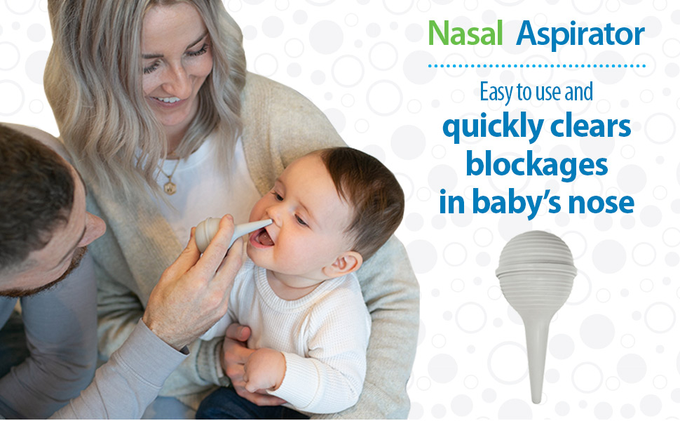 Nasal Aspirator, Easy to use and quickly clears blockages in baby's nose