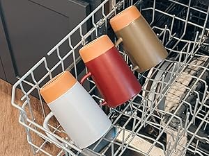 Large Tea Mugs dishwasher safe sleet merlot olive
