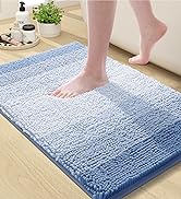 blue and white bathroom rug