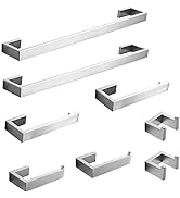 Fapully 8 Piece Bathroom Accessories Set Stainless Steel,Bathroom Hardware Set Brushed Nickel Wal...