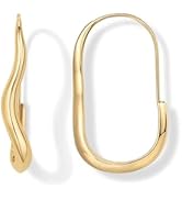 PAVOI 14K Gold Plated Sterling Silver Posts Wavy Infinity Hoops | Lightweight Twisted Earrings | ...