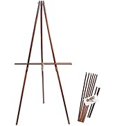 CONDA 64" Wooden Tripod Display Floor Easel, A-Frame Easel Stand with Adjustable Tray, Display Ar...