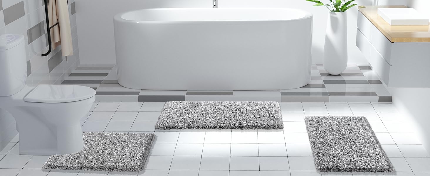Yimobra Fluffy Plush Bathroom Rugs