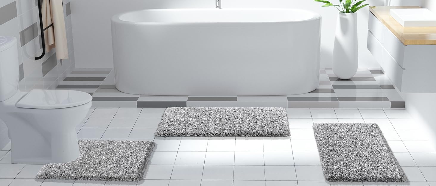 Yimobra Fluffy Plush Bathroom Rugs