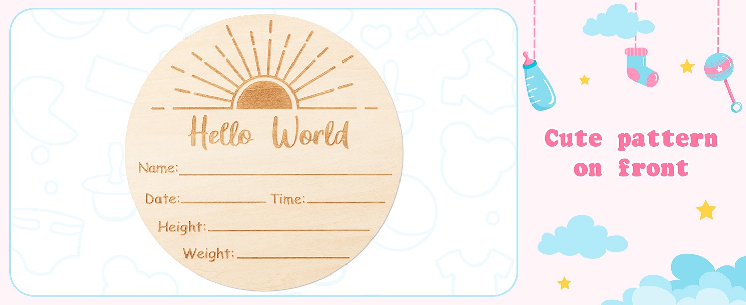 RH-Boho Sun Wooden Tag 3P