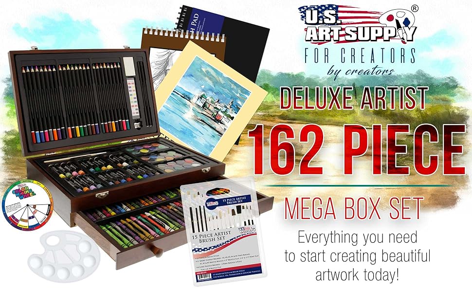 U.S. Art Supply Art Activity Artist Drawing Sketching Watercolor Pencil Set