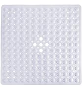 Yimobra Shower Mat for Bathtub, 21 x 21 Inches Bath Tub Square Mats, Non-Slip with Drain Holes, S...
