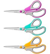 QMVESS 8.5" Scissors All Purpose 3 Pack, Ultra Sharp Multipurpose Blade Shears, Professional Ergo...