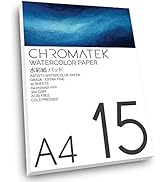 A4 Extra Fine Grade Watercolor Pad, 15 Sheets, 300 GSM, Cold Pressed, Acid Free, Professional Pap...