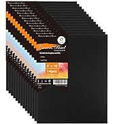 CONDA Black Canvas Panels 8x10 inch, Pack of 14, 100% Cotton Acid-Free, 8 oz Gesso-Primed, Art Bo...