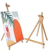 CONDA 31-1/2 inch A-Frame Easel, Adjustable Beechwood Tripod Display Stand, Holds Up to 27" Canva...