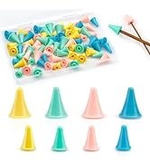 FIVEIZERO 64 PCS Knitting Needles Point Protectors Stoppers with Plastic Box,32 PCS Each Small & ...