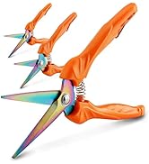 Garden Shears QMVESS 8 Inch Pruning Shears for Gardening Heavy Duty Hand Garden Clippers 3-Pack w...