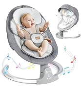 BIUSIKAN Baby Swings for Infants, Infant Swing with Lullabies, Bluetooth, 3 Seat Positions, Touch...