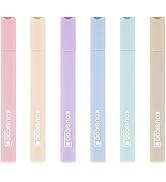 Aesthetic Cute Pastel Highlighters Set: 6 Assorted Colors No Bleed Pens Bible Markers Office Esse...