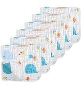 Looxii Muslin Burp Cloths 100% Cotton Muslin Cloths Large 20''x10'' Extra Soft and Absorbent 6 Pa...