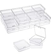 Quefe 25 Pack Small Plastic Bead Containers with Lids Jewelry Storage Organizer Box Bead Storage ...
