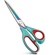 Scissors, QMVESS 9.5 Inch Premium Fabric Scissors Heavy Duty Multi-Purpose Sewing Scissors Titani...