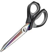 QMVESS Premium Fabric Scissors 9.5 Inch MultiPurpose Heavy Duty Scissors Titanium Coating Forged ...