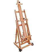 U.S. Art Supply Master Multi-Function Studio Artist Wooden Floor Easel - Large Adjustable H-Frame...