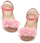 Otter MOMO Girls Sandals Open Toe Princess Flat Sandals with Ruffle Summer Sandals