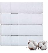 TEXTILOM 100% Turkish Cotton 4 Pcs Hand Towel Set, Luxury Hand Towels for Bathroom, Soft & Absorb...