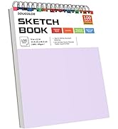 Soucolor 9" x 12" Sketch Book, 1-Pack 100 Sheets Spiral Bound Art Sketchbook, Acid Free (68lb/100...