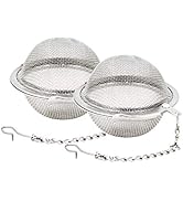 Fu Store 2pcs Stainless Steel Mesh Tea Ball 2.1 Inch Tea Strainers Tea Strainer Filters for Tea