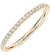 PAVOI 14K Gold Plated Solid 925 Sterling Silver CZ Simulated Diamond Stackable Ring Eternity Band...