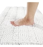 Yimobra Chenille Striped Bathroom Rug Mat, Luxury Extra Thick and Soft Shaggy Microfiber Bath Rug...