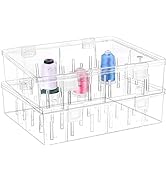 New brothread Pack of 2 Tall and Clear Storage Box/Organizer for 2x30 Home Embroidery&Cotton Thre...