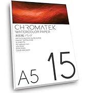 A5 Extra Fine Grade Watercolor Pad, 15 Sheets, 300 GSM, Cold Pressed, Acid Free, Professional Pap...