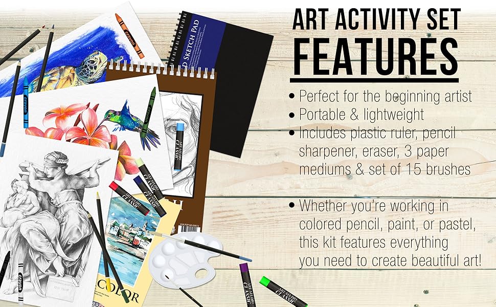 U.S. Art Supply Art Activity Artist Drawing Sketching Watercolor Pencil Set