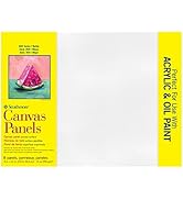 Strathmore 300 Series Artist Canvas Panels, 9x12 inches, White Pre-Primed, 8 Pack - 100% Cotton S...