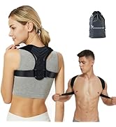 WEEOATAR Upper Back Brace,Posture Corrector with Magic Stickers,Elastic Posture Trainer Easy to U...