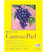 Strathmore 300 Series, Canvas Pad, 9x12 inch, 10 Sheets – Triple Primed, 100% Cotton Canvas, Plei...