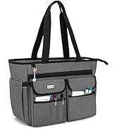 LoDrid Nurse Tote Bag with Bottom Padded Pad, Nurse Bags and Totes for Work, with Separated Stora...