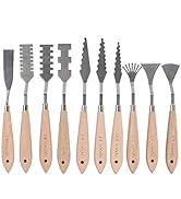 CONDA 10Pcs Stainless Steel Spatula Palette Knife Painting Tools Metal Knives Wood Handle with Di...