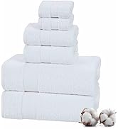 TEXTILOM 100% Turkish Cotton 6 Pcs Bath Towel Set, Luxury Bath Towels for Bathroom, Soft & Absorb...