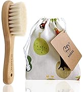 haakaa Wooden Baby Hair Brush for Newborns and Toddlers Baby Brush Natural Soft Goat Bristles Hai...