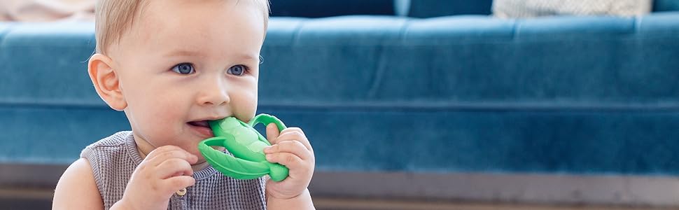 infantino teethers, lil nibblers, teething, silicone teether, teethers, pea pod