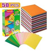 HaofeiJH 50Pcs Felt Sheets for Crafts 8 * 12inch Felt Fabric Sheet 50 Assorted Color Felt Papers,...