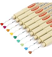 KOUSICOO Micro Fineliner Drawing Art Pens: 9 Colors Bible Zentangle Markers (0.5mm) Waterproof Te...