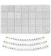 Redtwo 1400 Pcs Letter Beads for Friendship Bracelets Making Kit, A-Z Alphabet Beads, Colorful He...