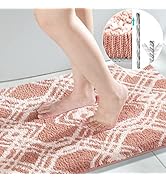 Yimobra Luxury Fluffy Bathroom Rugs, Super Elastic Soft Thick Plush Bath Mat, Non-Slip Water Abso...