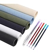 Caydo 6 Pieces Fabric for Embroidery, Including 6 Colors Embroidery Fabric 5 Colors Water-Soluble...