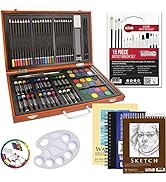 U.S. Art Supply 102-Piece Deluxe Art Creativity Set with Wooden Case - Artist Painting, Sketching...
