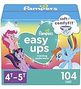 Pampers Easy Ups Training Pants Girls and Boys, 4T-5T (Size 6), 104 Count (packaging may Vary)