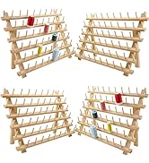 New Brothread 4X60 Spools Wooden Thread Rack/Thread Holder Organizer with Hanging Hooks for Embro...