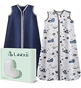 Looxii Baby Sleep Sack 6-12 Months 2 Pack 100% Cotton Baby Wearable Blanket 0.5TOG Toddler Sleepi...